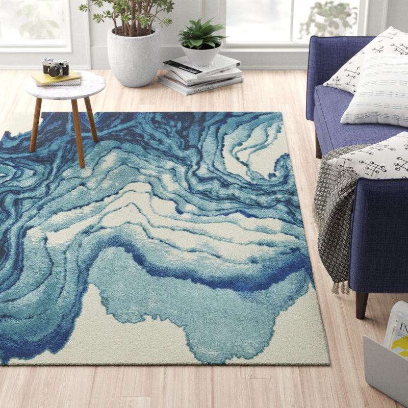 Zipcode Design Stuart Abstract Blue Area Rug Reviews Wayfair Ca